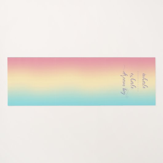インハレエクスハレドリームビッグやる気を起こさせるパステルグラデーション ヨガマット (裏面(横))