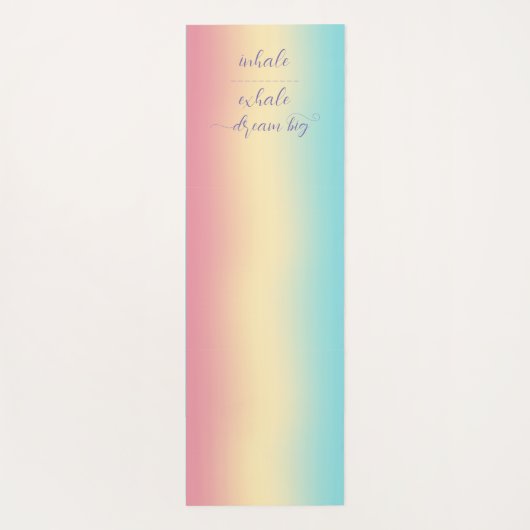 インハレエクスハレドリームビッグやる気を起こさせるパステルグラデーション ヨガマット (裏面)