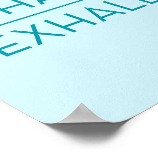 インハレエクヘールティール(緑がかった色)やる気を起こさせるヨガ引用文 ポスター (角)