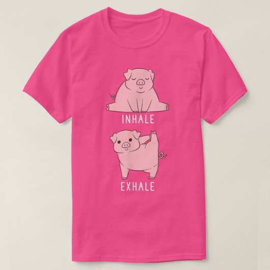 インハレエクヘールピグおもしろいファーム動物ヨガ Tシャツ (デザイン正面)