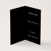 インパクトのある黒い会社のロゴ折り畳まれた名刺 名刺 (内部)