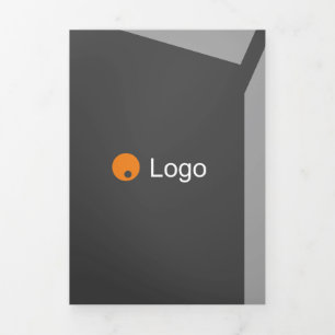 インパクトグレー企業のフラット形状 三つ折りカード