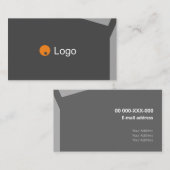 インパクトグレー企業のフラット形状 名刺 (正面/裏面)