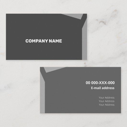 インパクトグレー企業のフラット形状 名刺 (正面/裏面)