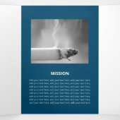 インパクトブルー企業のフラット形状 三つ折りカード (内部中)