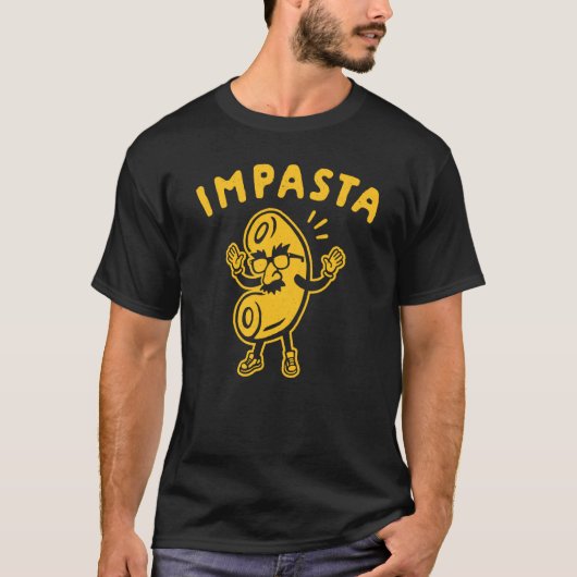 インパスタインポスター皮肉パスタItaliaファーストフード Tシャツ (正面)