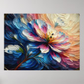 インパストアート 抽象画 花 フラワー ポスター (正面)