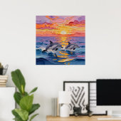 インパストイルカと大海原の波 ポスター (ホームオフィス)