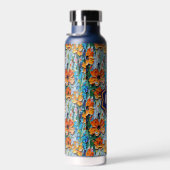 インパストスタイルの花カラフル入りモノグラムの ウォーターボトル (右面)