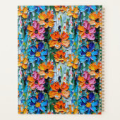 インパストスタイルの花カラフル入りモノグラムの プランナー手帳 (裏面)