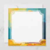 インパストスタイルの花瓶の黄色のひまわり シーズンカード (裏面)