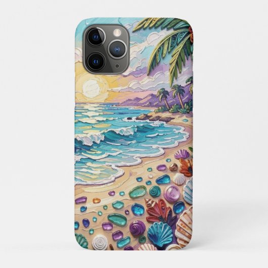 インパストビーチとシーグラスのサンセットとサンライズ Case-Mate iPhoneケース (裏)