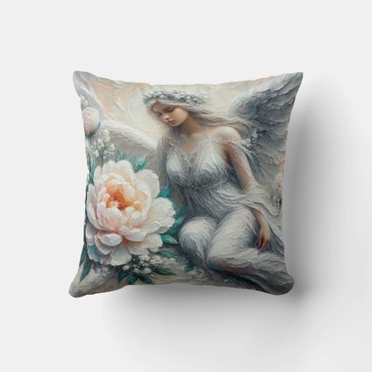 インパストフェイクレリーフ、 浮き彫りエンジェルアート装飾用クッション クッション (裏面)
