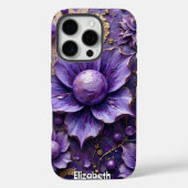 インパスト絵を描トの薄紫の花 Case-Mate iPhoneケース (裏面)