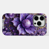インパスト絵を描トの薄紫の花 Case-Mate iPhoneケース (裏面 (横))
