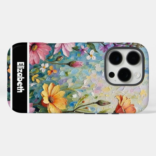 インパスト鮮やかフローラガーデン頭が切れる電話 Case-Mate iPhoneケース (裏面 (横))