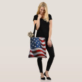 インパスト・アメリカ国旗 トートバッグ (モデル)