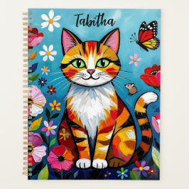 インパスト 猫、花と蝶のオーダーメイド プランナー手帳