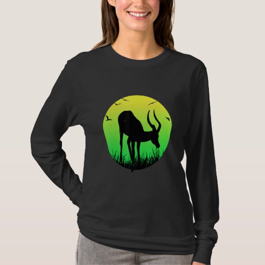 インパラアフリカ動物 Tシャツ (正面)