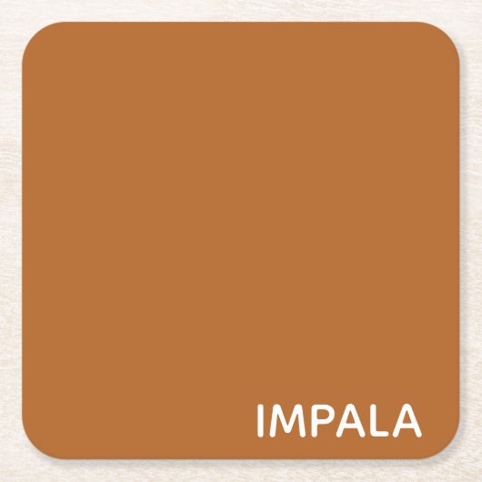 インパラブラウン色名 スクエアペーパーコースター (正面)