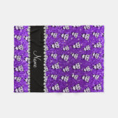 インパーソナライズされたジゴパープルグリッター フリースブランケット (正面(横))