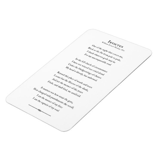 インビクタス詩感動的引用文冷蔵庫用マグネット マグネット (左側)