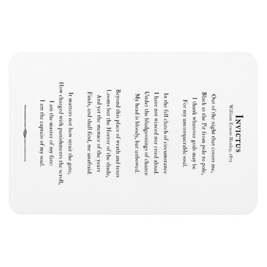 インビクタス詩感動的引用文冷蔵庫用マグネット マグネット (横)