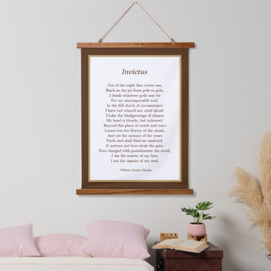 インビクトス感動的の詩 吊り下げ型タペストリー (寝室)