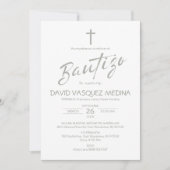 インビションバウティゾミニマリストパステルカラーズバプテスマ 招待状 (正面)