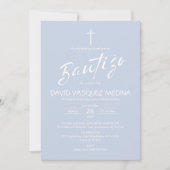 インビションバウティゾミニマリストパステルカラーズバプテスマ 招待状 (正面)