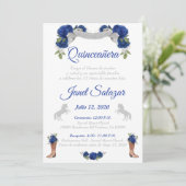 インビタシオネチャロキンセアニラチャラブルーシルバー 招待状 (スタンド正面)