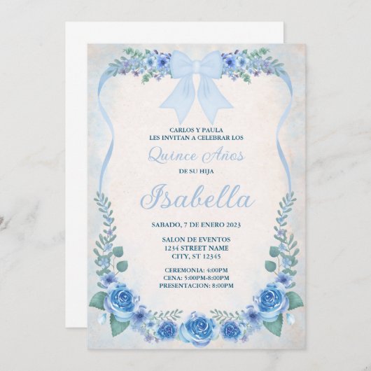 インビタシオンアズールフローラ 招待状 (正面/裏面)