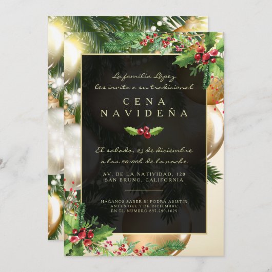 インビタシオンアユナセナナナビデナアセボyアドルノス 招待状 (正面/裏面)