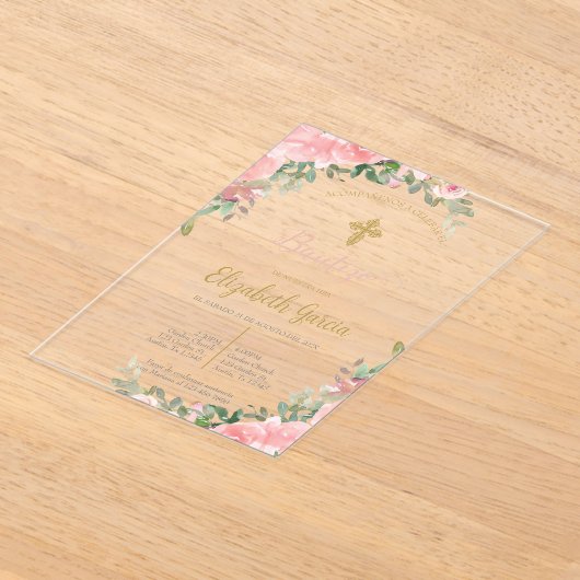 インビタシオンエレガンテパラバウティスモ アクリル招待状 (レイダウン)