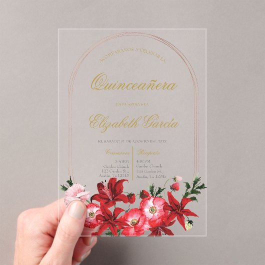 インビタシオンコンフロールロハパラキンセアニラ アクリル招待状 (インサイチュ (ポータブル))