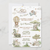 インビタシオンサファリ動物ボホベビーシャワー 招待状 (正面)