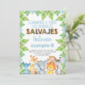 インビタシオンサファリ動物，ニーニョ，少年，ジャングル。 招待状 (スタンド正面)