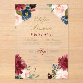 インビタシオンデキンセアニラコンマルコローザ アクリル招待状 (正面)