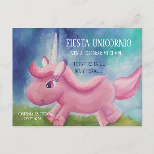 インビタシオンデクンプレニョス – FIESTA UNICORNIO ポストカード (正面)