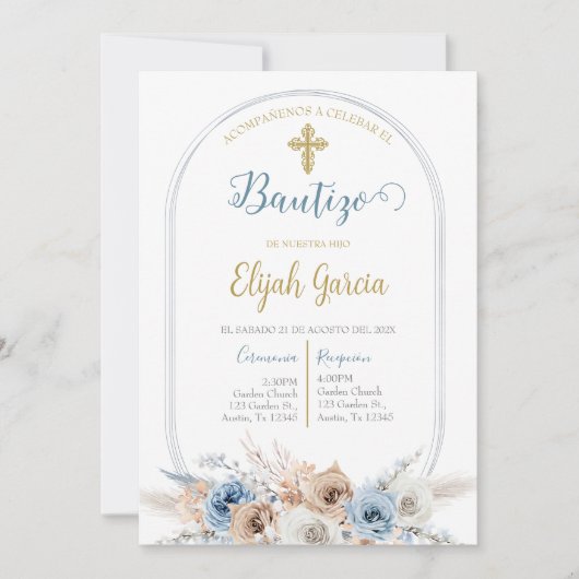 インビタシオンデバウティスモフローラアズールエンエスパニョルインビ 招待状 (正面)