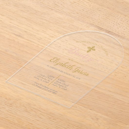 インビタシオンデバウティスモフローラローザエンエスパニョル アクリル招待状 (レイダウン)