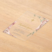 インビタシオンデバウティスモフローラローザエンエスパニョル アクリル招待状 (レイダウン)