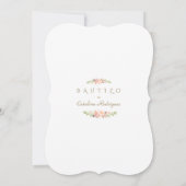 インビタシオンデバウティゾコンフローレス金ゴールドガールバプテスマ 招待状 (裏面)