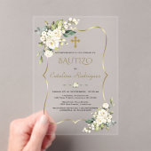 インビタシオンデバウティゾコンフローレス金ゴールドバプテスマ アクリル招待状 (インサイチュ (ポータブル))