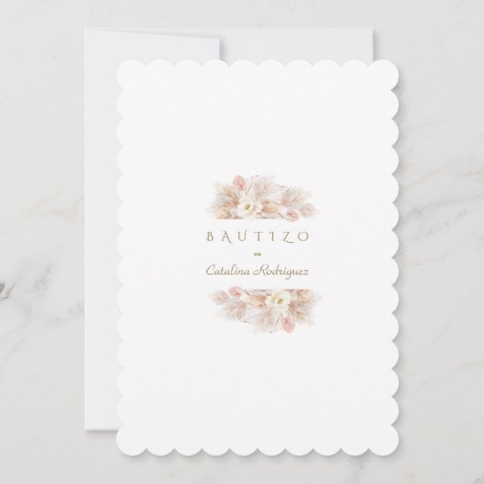 インビタシオンデバウティゾパンパスグラス金ゴールドバプテスマ 招待状 (裏面)