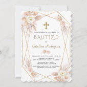 インビタシオンデバウティゾパンパスグラス金ゴールドバプテスマ 招待状 (正面)