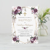 インビタシオンデバウティゾパープルフラワーズ金ゴールドガール 招待状 (スタンド正面)