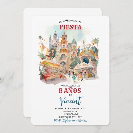 インビタシオンデフィエスタ40アニョスムジェ招待状 招待状 (正面/裏面)