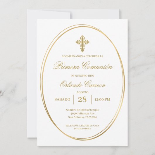 インビタシオンデプリメラコムニオン 招待状 (正面)