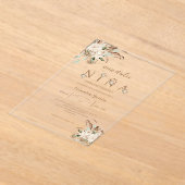 インビタシオンデベビーシャワーカラーベージュ アクリル招待状 (レイダウン)